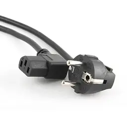 Кабель живлення від мережі PC-186, чорний, 1.8 м, Atcom, CEE 7/7 - IEC C13, 3x0.75 мм², кутовий роз'єм (15270)
