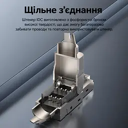 Екранований мережевий штекер Vention 10 шт. конектор RJ45 8P8C Cat6A FTP для мереж 10 Гбіт/с монтаж без обтискних кліщів для жил 23–26 AWG для кабелю діаметром до 8,7 мм організатор для проводів діаметром до 1,6 мм багаторазове використання схеми T568A і T568B фіксація кабелю стопорною гайкою позолочені контакти сірий (IDPH0-10) - мініатюра 8