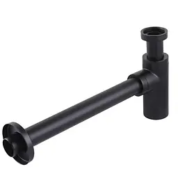 Сифон для раковини циліндричний Globus Lux GSB-32-125-BB, латунь, 1 1/4″, чорний матовий - мініатюра 6