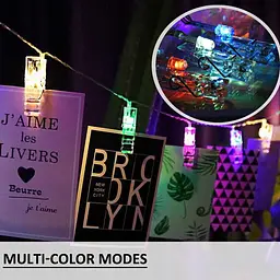 Гірлянда з фотокліпс Solhice 6M Зміна кольору 50 світлодіодів, RGB Зображення Дисплей Підвісні світильники для спальні з живленням - мініатюра 2