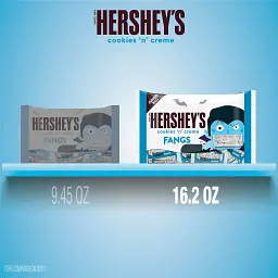 Шоколадні батончики Hershey's Cookies 'n' Creme Fangs Halloween Candy 459 г - мініатюра 8