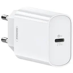 Швидка зарядка 20W Remax RP-U70 1xType-C PD+QC EU Білий для Iphone та Android