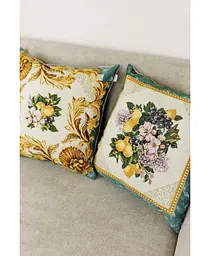 Подушка декоративна гобеленова 45х45 см Verna Фрукти з вензелями (030037) - мініатюра 2