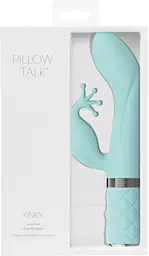 Розкішний вібратор-кролик Pillow Talk - Kinky з кристалом Сваровські, потужний Колір: Бірюзовий - мініатюра 11