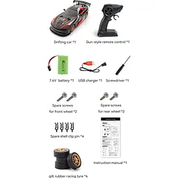 Машинка на радіокеруванні JJRC Q116 Dodge Drifting Car Black [119061] - мініатюра 6
