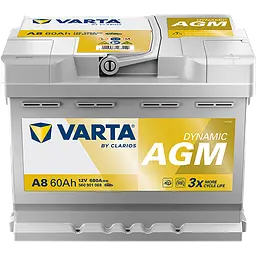 Акумулятор Varta Dynamic AGM 12В 60Аг 680А (EN) R+ (560901068) - мініатюра 2