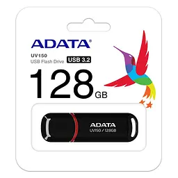 Флеш-накопичувач ADATA USB 3.2 UV 150 128Gb чорний - мініатюра 2