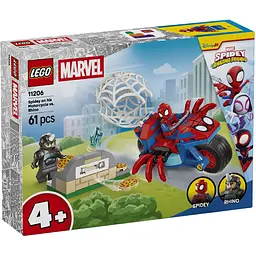 Конструктор LEGO Super Heroes Marvel Павук на мотоциклі проти Носорога 61 деталь (11206)