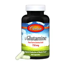 Амінокислота Carlson Глютамін 750мг, L-Glutamine, 90 капсул (CL6821)