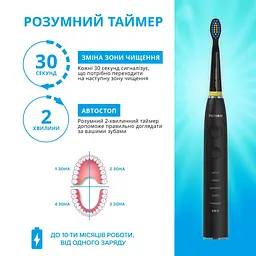 Електрична зубна щітка Pecham Travel PC-085 Чорний - мініатюра 8