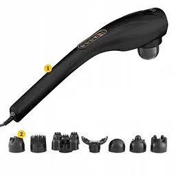 Ручний вібраційний масажер для тіла 4FIZJO Long Stick 7 в 1 4FJ0556 Black (P-5907739319142) - мініатюра 3