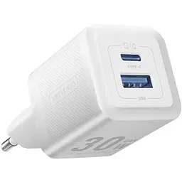 Зарядний пристрій 2xUSB 30W (USB-A/USB-C) + USB-C cable М-М Білий Vention