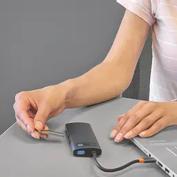 USB-Хаб Baseus Metal Gleam Series 6-in-1 Type-C gray - мініатюра 6