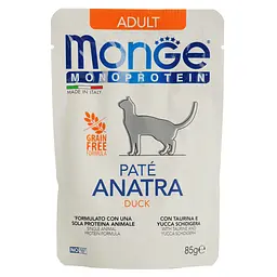Вологий корм Monge Cat Monoprotein Adult з качкою 85 г (70013703) - мініатюра 2