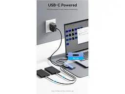 Мультипортовий адаптер Vention 5-in-1 USB-A to USB3.0x3/RJ-45/USB-C Power (TGFSB) - мініатюра 5
