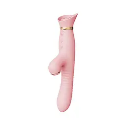 Пульсатор-вібратор із вакуумною стимуляцією клітора Zalo ROSE Thruster Strawberry Pink