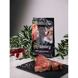 Сухий корм Savory Adult Cat Steril Fresh Lamb & Chicken 0,4 кг для стерилізованих котів (ягня та курка) - мініатюра 10