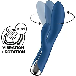 Вібратор-кролик Satisfyer Spinning Rabbit 1 Blue - мініатюра 3