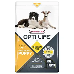 Сухий суперпреміум корм Opti Life Puppy Medium Опті Лайф для цуценят середніх порід, Курка 2.5 кг (311530)