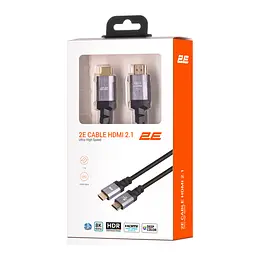 Кабель HDMI 2Е 3m 2.1 Black, 4K/120Hz, 8K/60Hz 48Gbps, Ultra High Speed - мініатюра 2