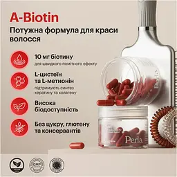 Дієтична добавка Perla Helsa A-Biotin Біотин + Амінокислоти 30 капсул - мініатюра 2