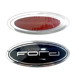 Емблема Ford чорна Хром 125×50 мм універсальний розмір пластик (на скотчі)