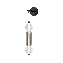 Бра настінне LED Levistella 788W39314 BK+SM+CL, 5W, 4000K, чорний + сріблястий + прозорий, сучасний стиль - мініатюра 2