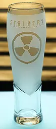 Келих для пива соку води 440 мл з гравіюванням гри Сталкер 2 S.T.A.L.K.E.R. матове скло подарунок фанату гри