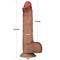 Реалістичний фалоімітатор LoveToy Sliding Skin Pro Dual Layer Silicone Dong, 23.7 см - мініатюра 11