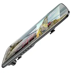 Автомобільний відеореєстратор дзеркало Hoco DV4 4.5-inch display with rear camera (1080P+720P) Iron gray - мініатюра 2