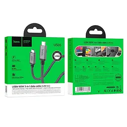Кабель HOCO USB4 HD high speed data cable US05 1m, 100W/5A, 8k - мініатюра 2