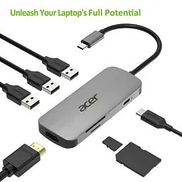 USB-Хаб Acer 7in1 USB-С (HP.DSCAB.018) - мініатюра 8