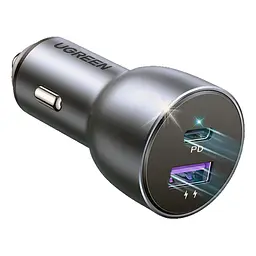 Автозарядка 2xUSB 36W USB-C+USB-A QC 3.0+ Косм. Сіра CD213 UGREEN - мініатюра 2