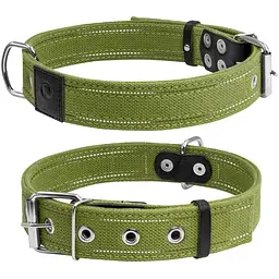 Нашийник для собак Collar подвійний, бавовняна тасьма зі світловідбиваючою ниткою (4820082490911)