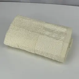 Рушник для обличчя махровий Febo Vip Cotton Botan Туреччина 6399 молочний 50х90 см - мініатюра 6
