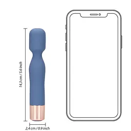 Вібратор Loveline Mini Wand 14.3 см синій - мініатюра 5