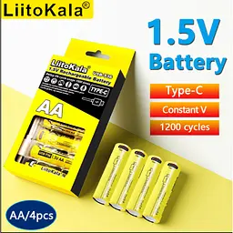 Набір акумуляторів з 4 шт LiitoKala USB-T36 + USB Type-C кабель зарядки - мініатюра 6