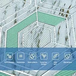 Панель стінова Sticker Wall 3D 700х700х4мм Сіро-зелені стільники мармур SW-00002006 - мініатюра 4