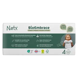 Одноразові дитячі підгузки BioEmbrace NATY розмір 4, 7-18 кг 44шт. в уп NATY
