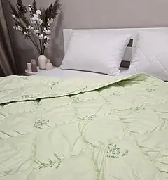 Ковдра двоспальна стьобана зимова з бамбукового волокна Leri Max 21532 175х210 см салатова