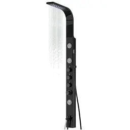 Душова панель Corsan Snake black LED з виливом та термостатом S002TBLLEDW, Чорний матовий - мініатюра 2