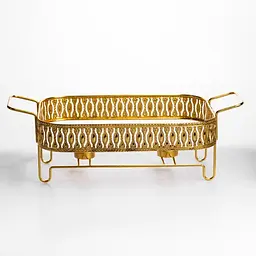 Мармітниця порцелянова Yiwu Tiffany 2 л квадратна зі скляною кришкою на металевій підставці 38х30х7 см з підігрівом для перших страв SX42-3 - мініатюра 3
