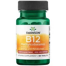 Вітаміни Swanson B12, 5000 мкг 60 пігулок