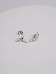 Срібні сережки-гвоздики Crystal Crown (40067.1) - мініатюра 4