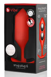 Анальна пробка B-Vibe Snug Plug 6, 16 см (червоний) - мініатюра 2