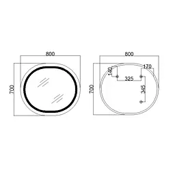 Дзеркало Qtap Gemini 800x700 з LED-підсвічуванням Touch, з антизапотіванням, з димером температури кольору (3000-6500K) Reverse QT2578R8070 - мініатюра 2