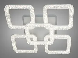 Люстра стельова LED Diasha 2205/4+1WH, 80W, 3200K-6500K, білий акрил, сучасний стиль для дому - мініатюра 3