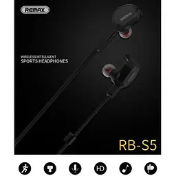 Бездротова стереогарнітура Remax Bluetooth RB-S5/RM-S5 чорна - мініатюра 6