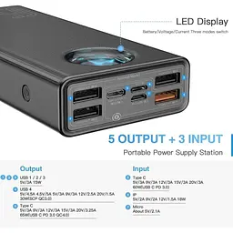 PowerBank Baseus Amblight для ноутбука швидка зарядка 30000 mAh 65W + кабель 100W в комплекті - мініатюра 4