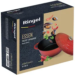 Гусятниця Ringel Essen Ростер, з кришкою, 30х23х11 см, 4,5 л, червона (RG-2308-30) - мініатюра 5